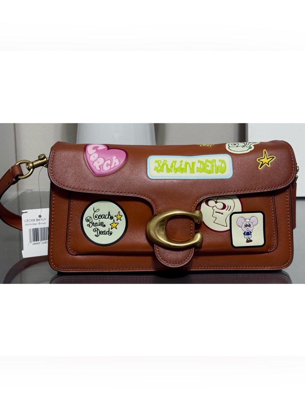 COACH | Brain Dead Soft Tabby Shoulder Bag 26 With Patches, AMBER BROWN - Picture 3 of 12